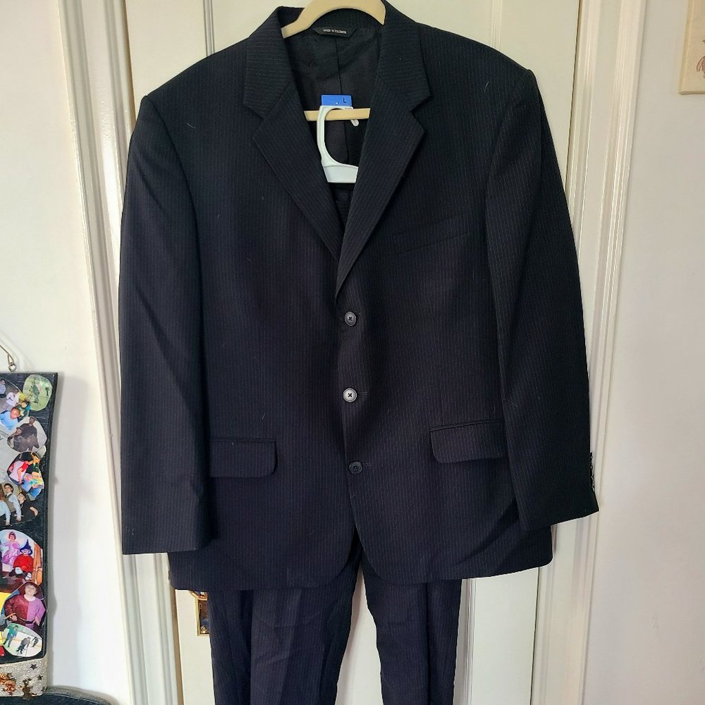 Vintage Pin striped Wool Suit